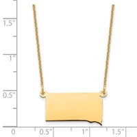 14K Yellow Gold South Dakota State Necklace view 3