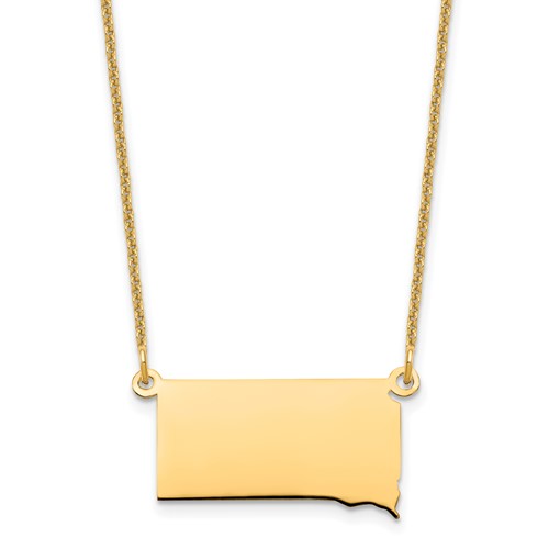 14K Yellow Gold South Dakota State Necklace