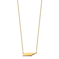 14K Yellow Gold Tennessee State Necklace view 2