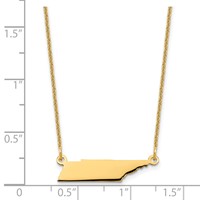 14K Yellow Gold Tennessee State Necklace view 3