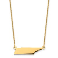 14K Yellow Gold Tennessee State Necklace view 1