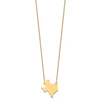 14K Yellow Gold Texas State Necklace view 2