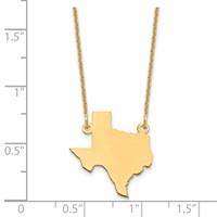 14K Yellow Gold Texas State Necklace view 3