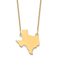14K Yellow Gold Texas State Necklace view 1