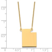 14K Yellow Gold Utah State Necklace view 3