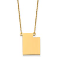14K Yellow Gold Utah State Necklace view 1