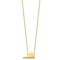 14K Yellow Gold Virginia State Necklace view 2