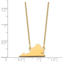 14K Yellow Gold Virginia State Necklace view 3