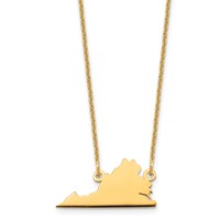14K Yellow Gold Virginia State Necklace view 1