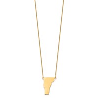 14K Yellow Gold Vermont State Necklace view 2