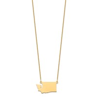 14K Yellow Gold Washington State Necklace view 2