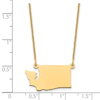 14K Yellow Gold Washington State Necklace view 3