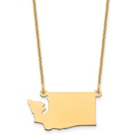 14K Yellow Gold Washington State Necklace view 1