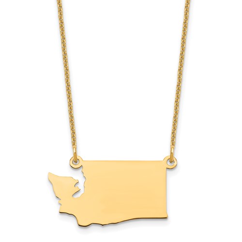 14K Yellow Gold Washington State Necklace