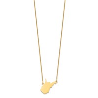 14K Yellow Gold Wisconsin State Necklace view 2
