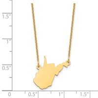 14K Yellow Gold Wisconsin State Necklace view 3