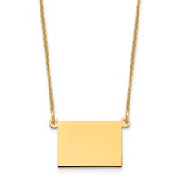 14K Yellow Gold Wyoming State Necklace view 1