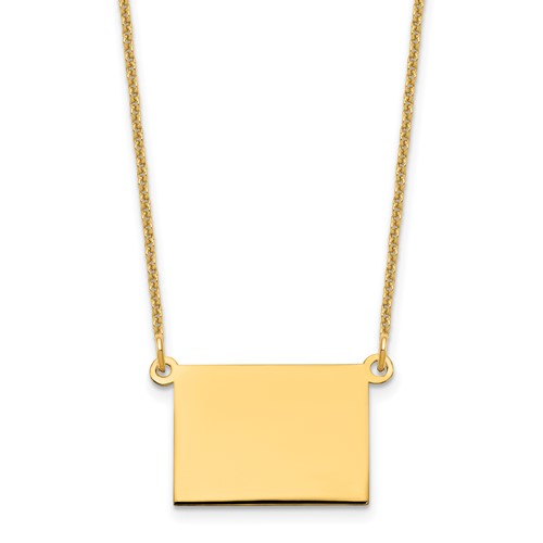 14K Yellow Gold Wyoming State Necklace