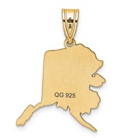 14K Yellow Gold Alaska State Pendant view 4