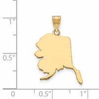14K Yellow Gold Alaska State Pendant view 3