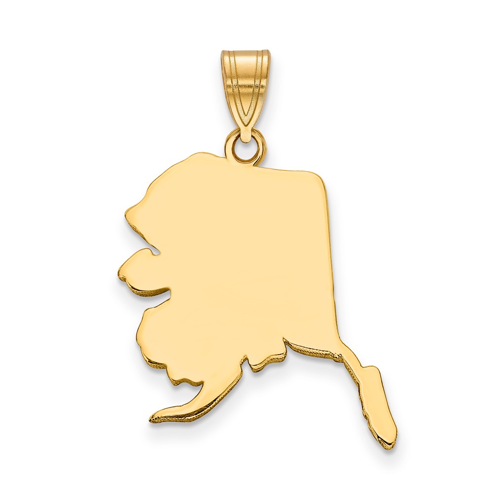 14K Yellow Gold Alaska State Pendant