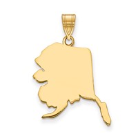14K Yellow Gold Alaska State Pendant view 1