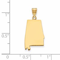 14K Yellow Gold Alabama State Pendant view 2