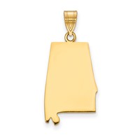 14K Yellow Gold Alabama State Pendant view 1