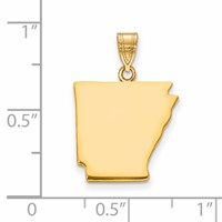 14K Yellow Gold Arkansas State Pendant view 3