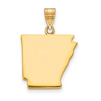 14K Yellow Gold Arkansas State Pendant view 1