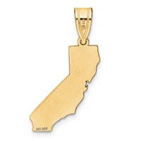 14K Yellow Gold California State Pendant view 4