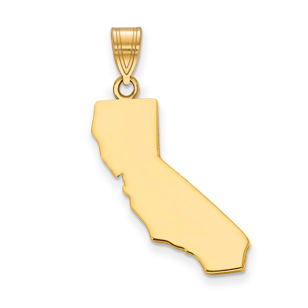 14K Yellow Gold California State Pendant
