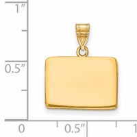 14K Yellow Gold Colorado State Pendant view 2