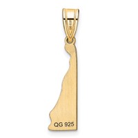 14K Yellow Gold Delaware State Pendant view 4