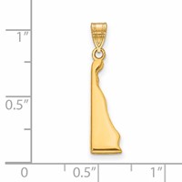 14K Yellow Gold Delaware State Pendant view 3