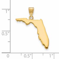 14K Yellow Gold Florida State Pendant view 3