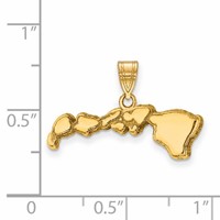 14K Yellow Gold Hawaii State Pendant view 3