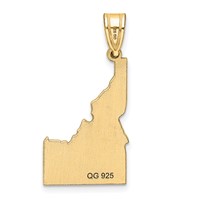14K Yellow Gold Idaho State Pendant view 4