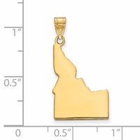14K Yellow Gold Idaho State Pendant view 3