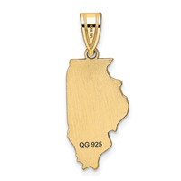14K Yellow Gold Illinois State Pendant view 4