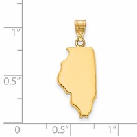 14K Yellow Gold Illinois State Pendant view 3