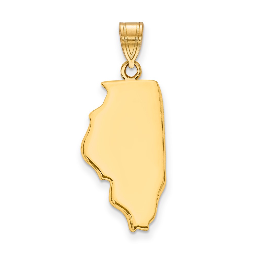 14K Yellow Gold Illinois State Pendant