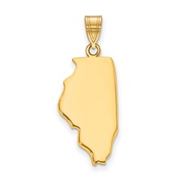 14K Yellow Gold Illinois State Pendant view 1