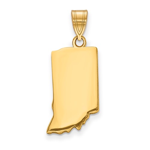 14K Yellow Gold Indiana State Pendant