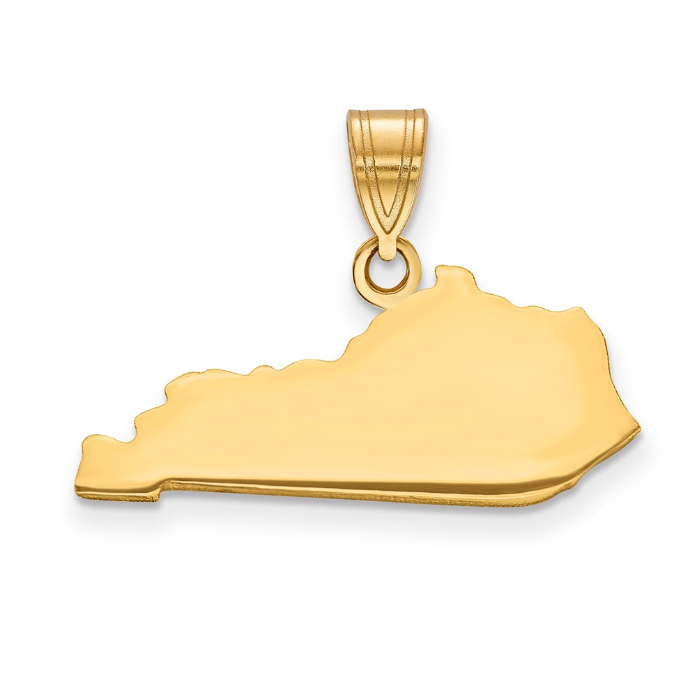 14K Yellow Gold Kentucky State Pendant