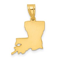 14K Yellow Gold Louisiana State Pendant view 4