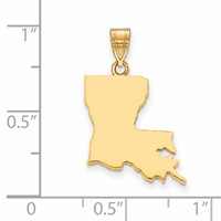 14K Yellow Gold Louisiana State Pendant view 3