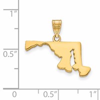 14K Yellow Gold Maryland State Pendant view 2