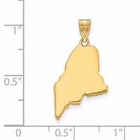 14K Yellow Gold Maine State Pendant view 2