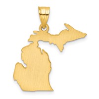 14K Yellow Gold Michigan State Pendant view 4